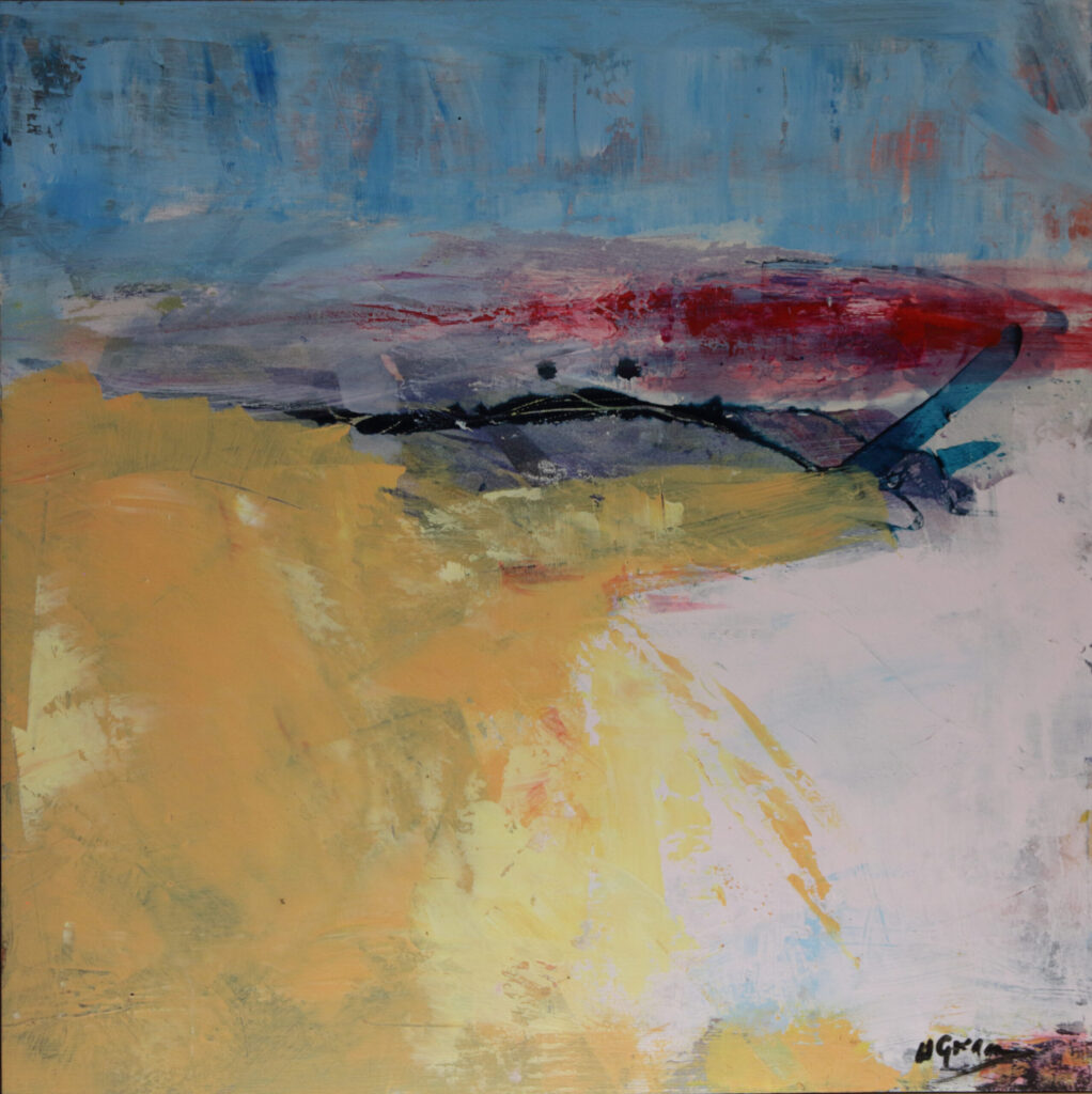 impressionist painting of being in red clover, demonstrating tasteful colours and confident marks